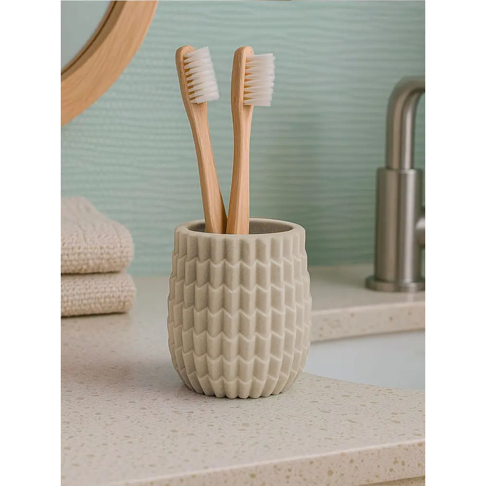 Стакан для щеток Этна из полирезина в бежевом цвете 89381054 Santreyd STLM-1582001 - Вид №3