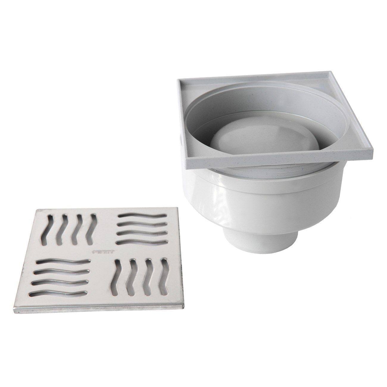 ABS сифонированная крышка люка с решеткой из нержавеющей стали и вертикальным сливом First Corporation First Plast ARCH-00151925 - Вид №1