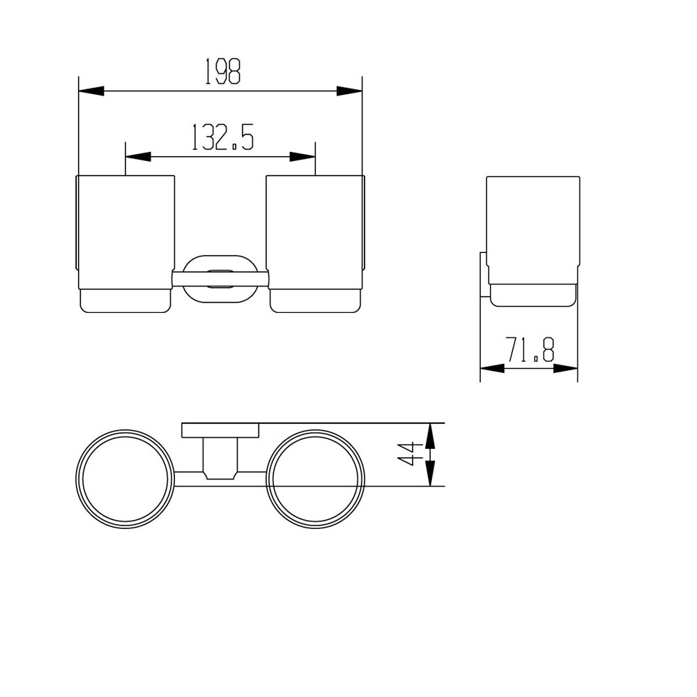 Держатель с 2-мя стаканами Raiber R50103, керамический R50103 Santreyd  - Вид №2