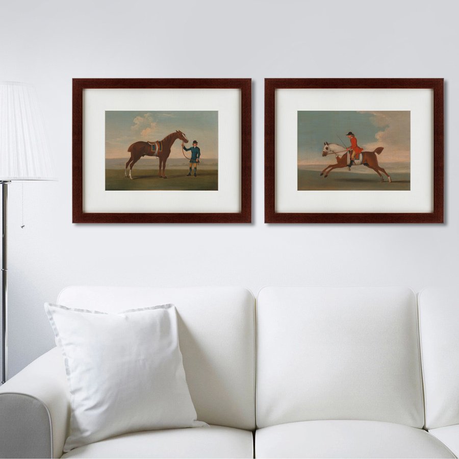 Картина: Chestnut racehorse exercised by a trainer, 1730 КАРТИНЫ В КВАРТИРУ  135542 Разноцветный  - Вид №2