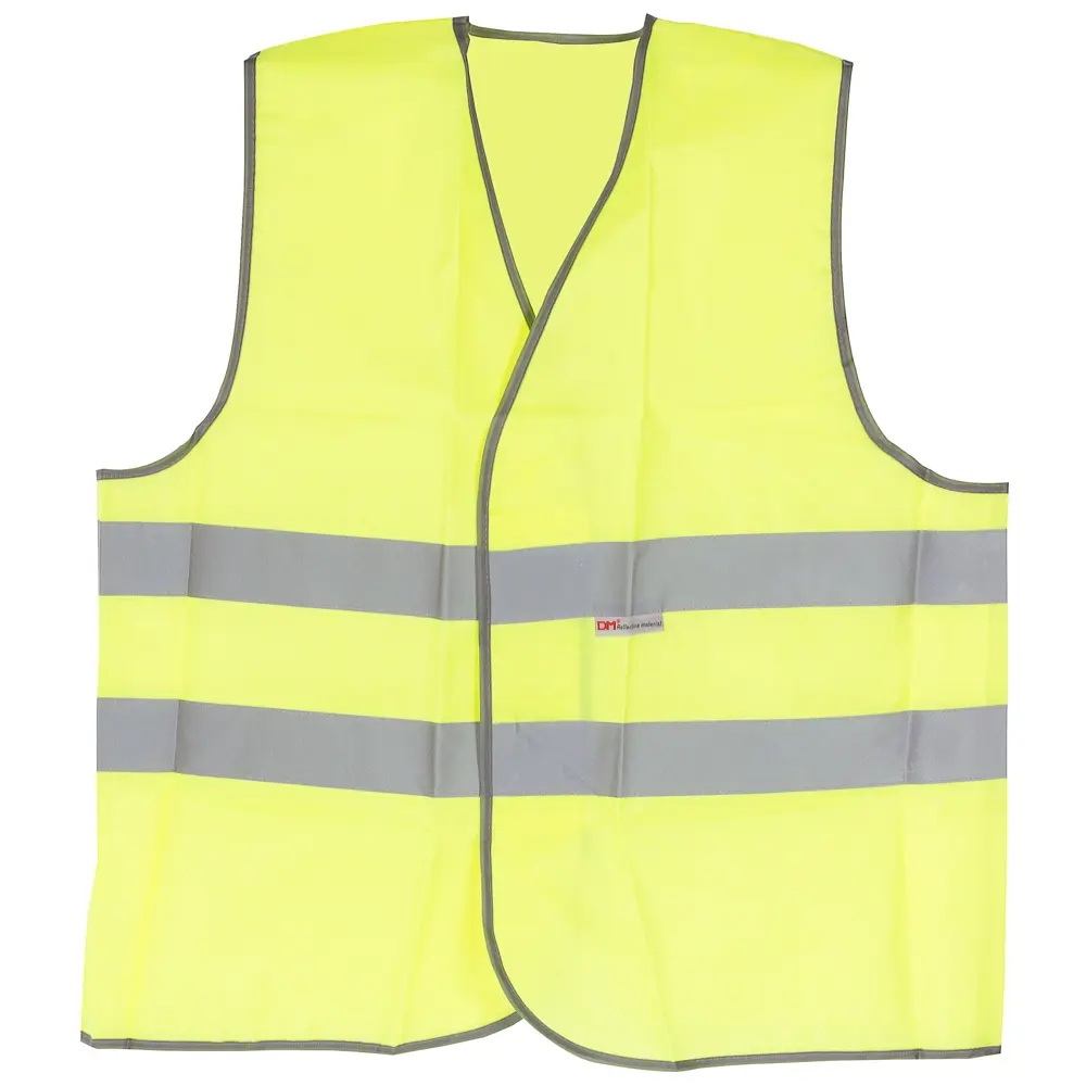 Жилет сигнальный для водителя размера 56-58, полиэфир, цвет лимонный DM REFLECTIVE MATERIALS STLM-2009659