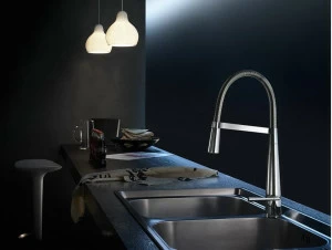 Nobili Rubinetterie Хромированный кухонный смеситель на одно отверстие с вытяжным душем Likid Lk00300cr