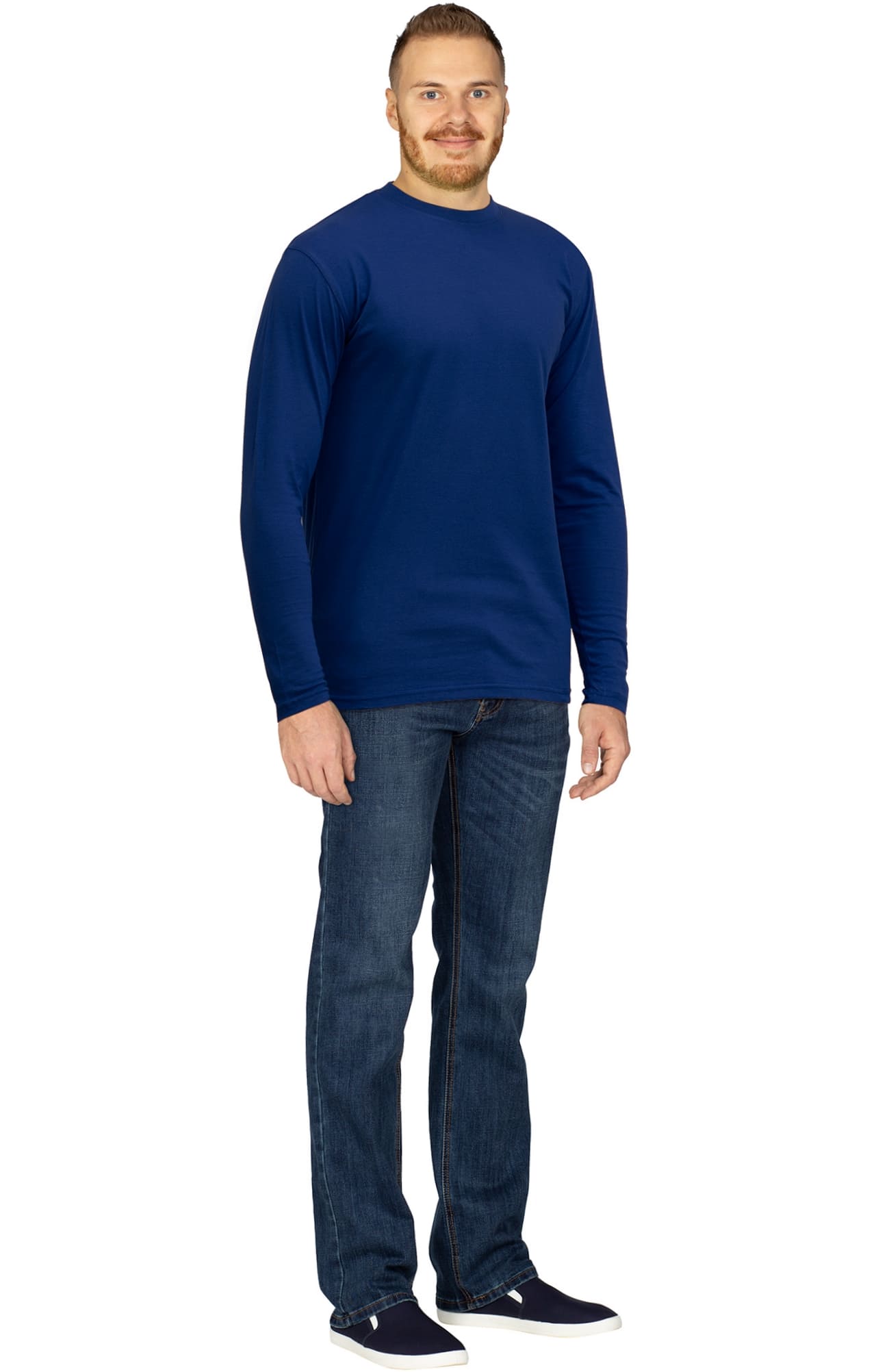 67990 Футболка с длинным рукавом темно-синяя  Спецодежда для продавцов  размер XL  - Вид №2