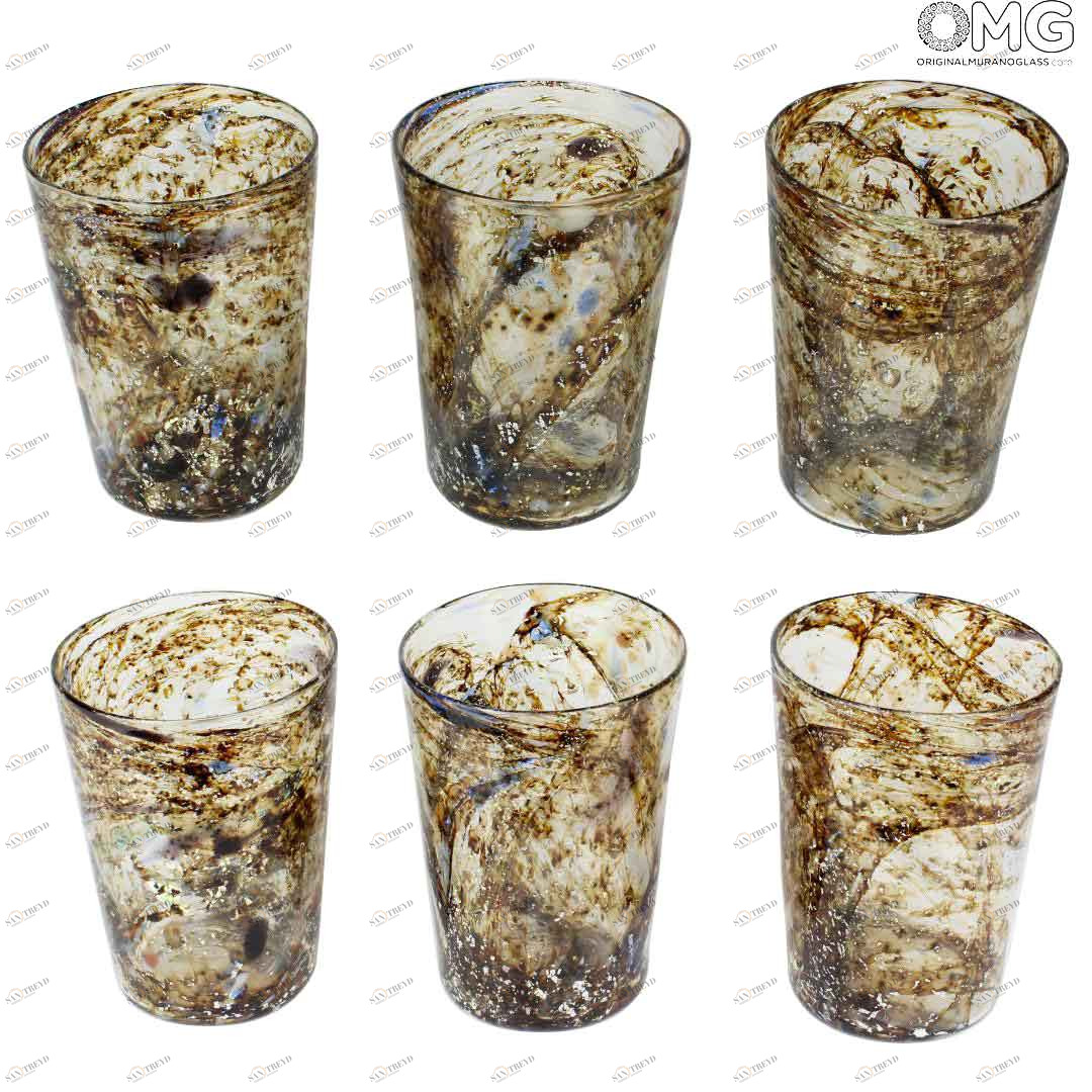 2196 ORIGINALMURANOGLASS Набор из 6 стаканов - Венера - муранское стекло 8 см 