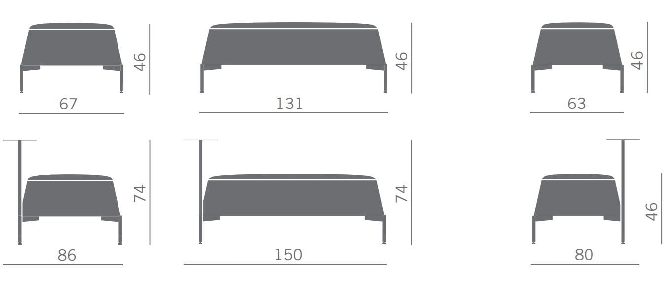 Пуф / журнальный столик из ткани Kastel кендо ARCH-00045051 - Вид №3