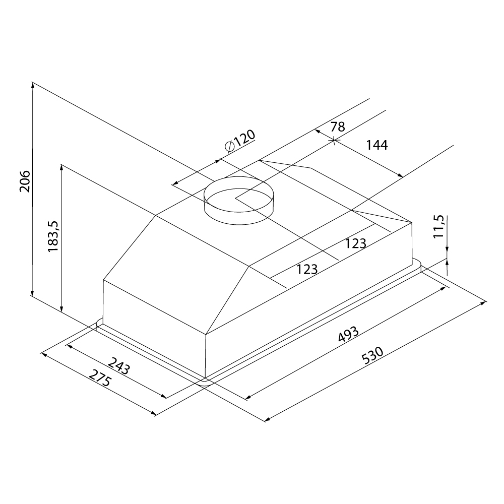 5370030 Вытяжка полновстраиваемая KRONA ELISA 600 GLASS PB белый STDN-0101228 - Вид №9