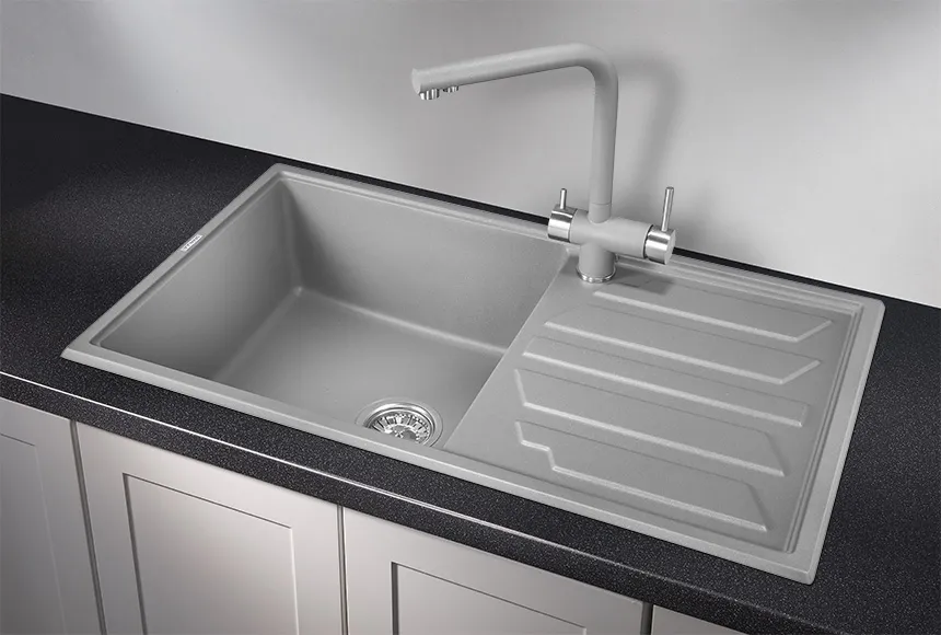 8601, АЛЮМИНИУМ, кухонная мойка, кварц GRANULA 8601-ST253
