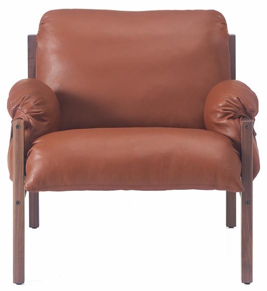 BassamFellows Кожаное кресло Club с подлокотниками Sling Cb-570 - Вид №1