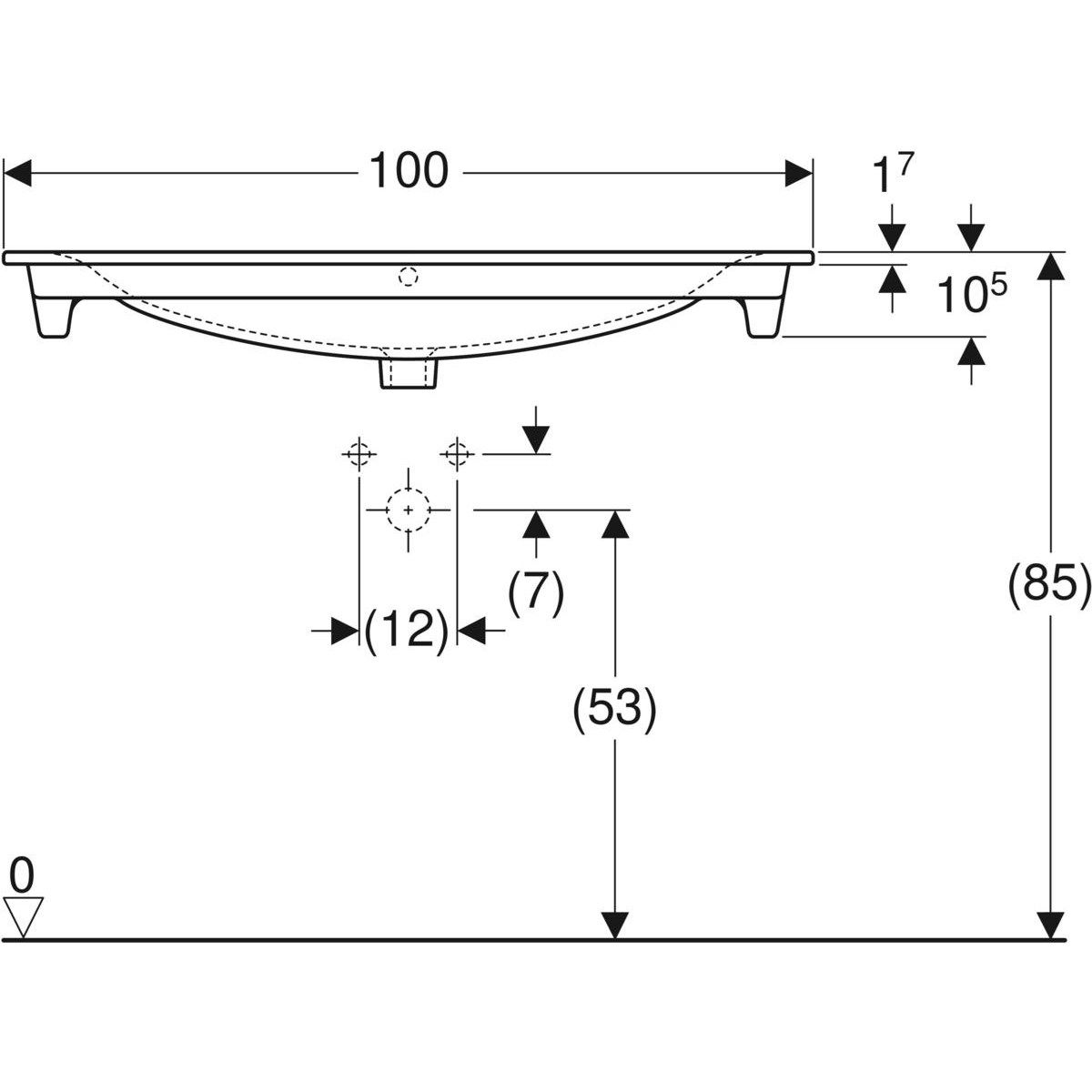 Встраиваемый умывальник с переливом Geberit площадь Сельнова ARCH-00049678 - Вид №11