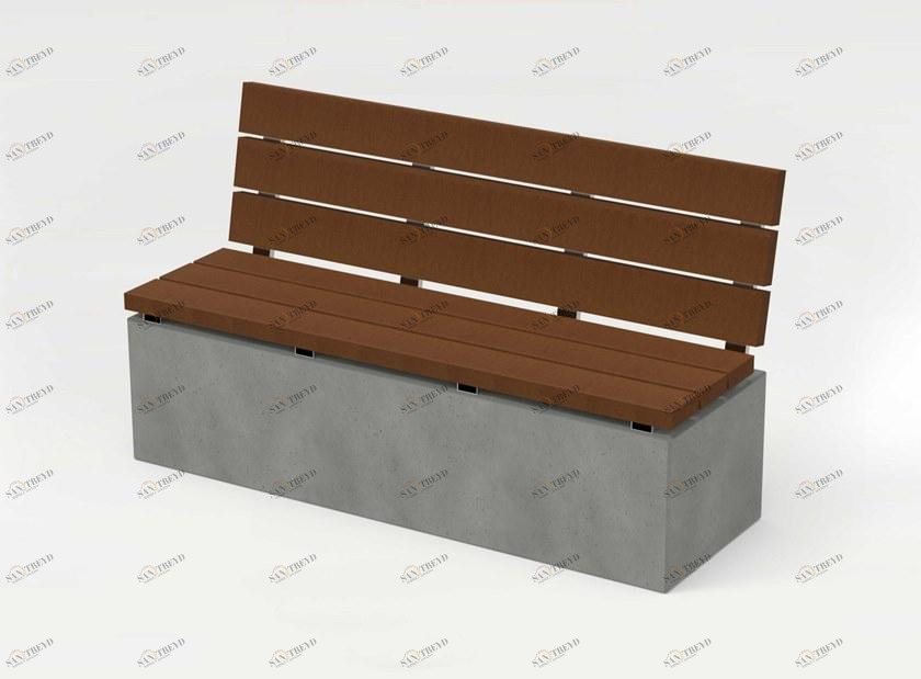 CO33 Бетонная скамья со спинкой Angulus Gb3.r3