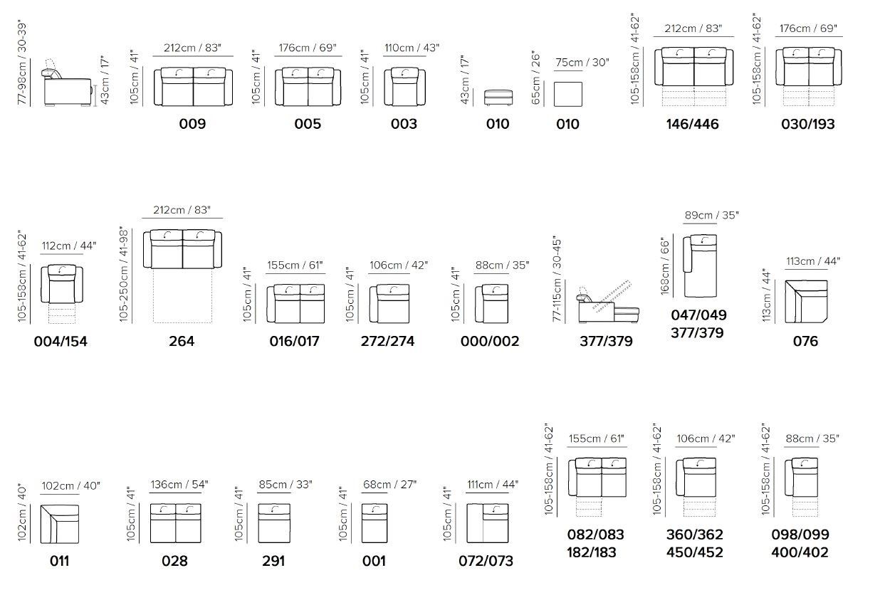 Ткань диван Natuzzi Italia Диез ARCH-00080495 - Вид №6