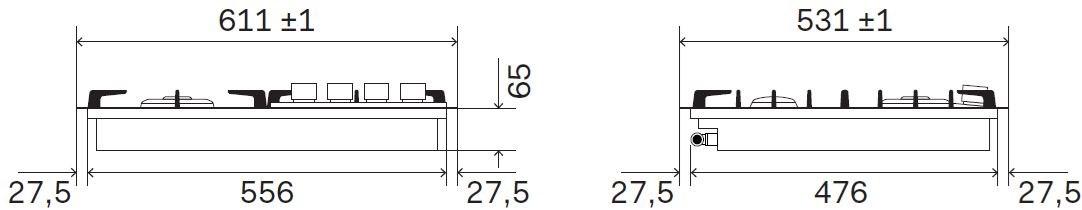 Ilve Газовая плита из нержавеющей стали Professional plus Hpt65d Santreyd  - Вид №1