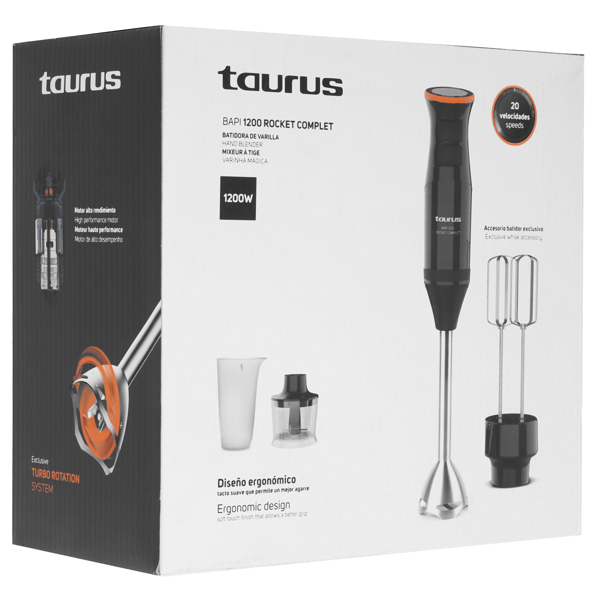 9918789 Блендер погружной Taurus Bapi 1200 Rocket Complet черный STDN-0022591 - Вид №11