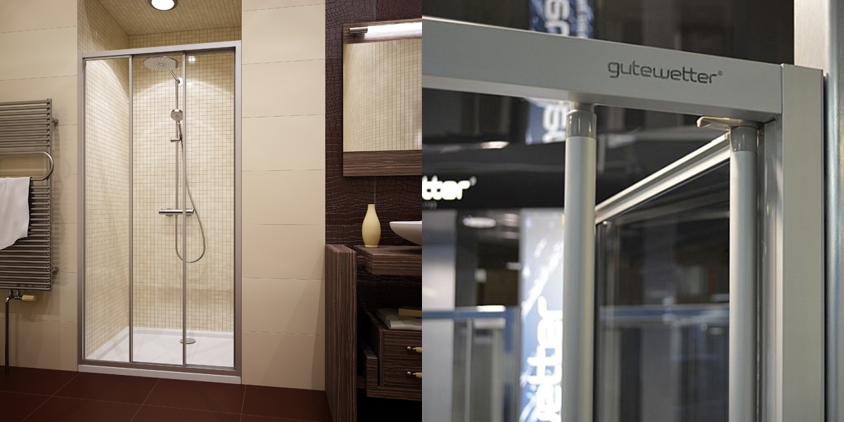 Душевые двери в нишу 110x190 GK-403 стекло прозрачное GUTEWETTER PRACTIC DOOR 110X190GK403 - Вид №1