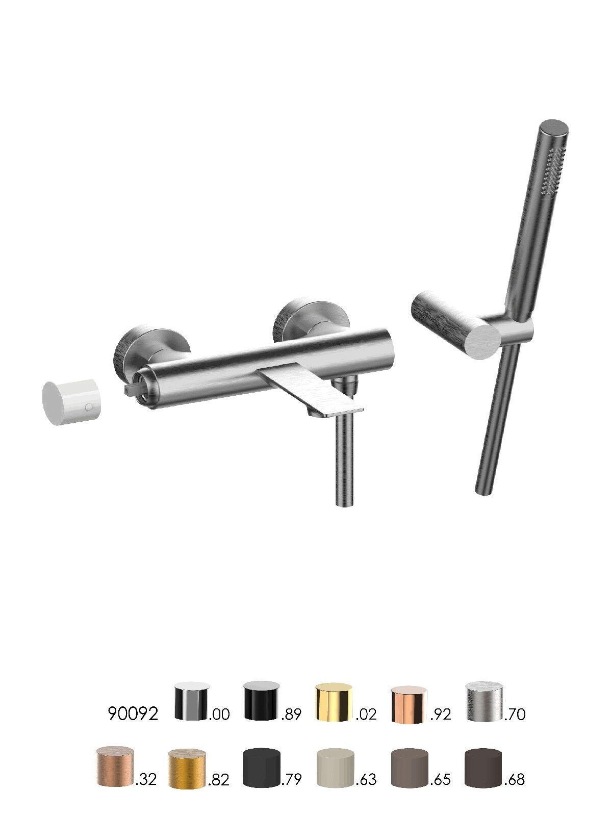 Настенный смеситель для ванны с ручным душем Rubinetterie Frattini Narciso S ARCH-00102282 - Вид №14