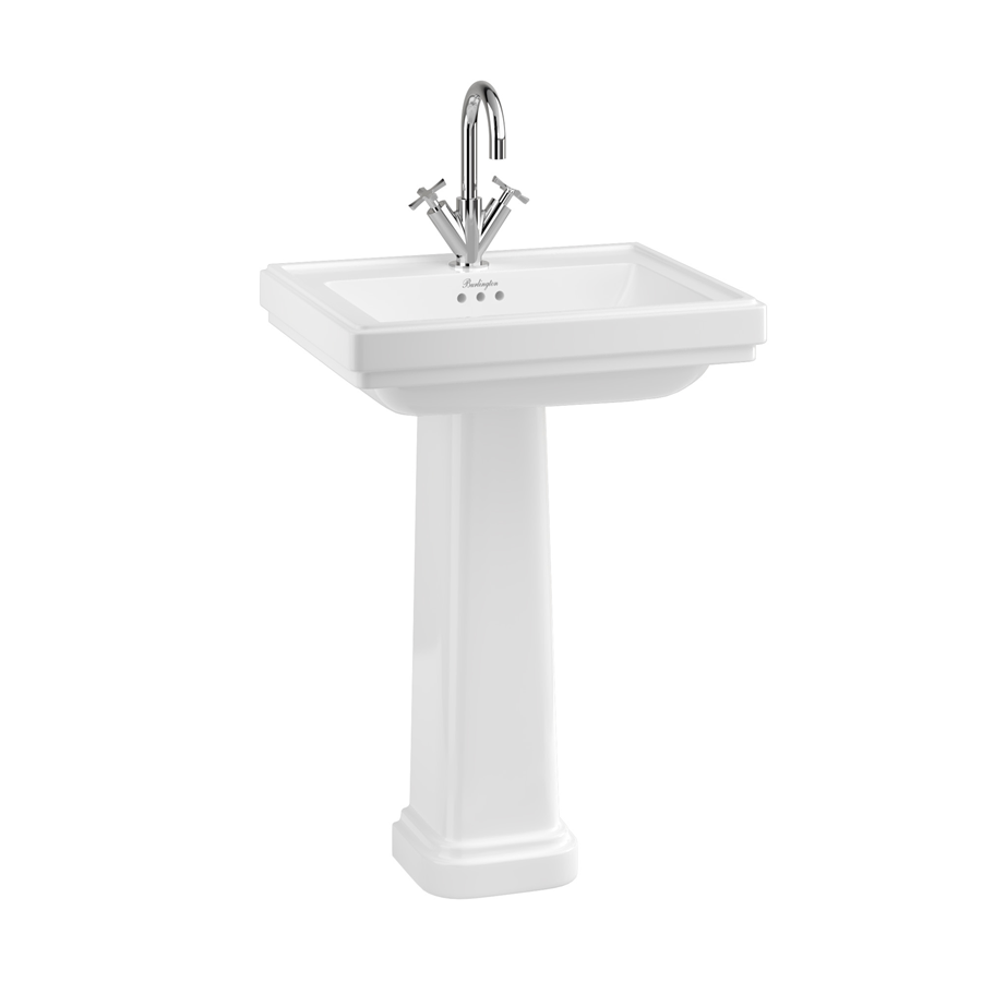 Burlington Riviera Квадратная чаша Riviera 580 мм с пьедесталом Riviera Full с 2-мя отверстиями под смеситель RIV1 2TH - RIV6 