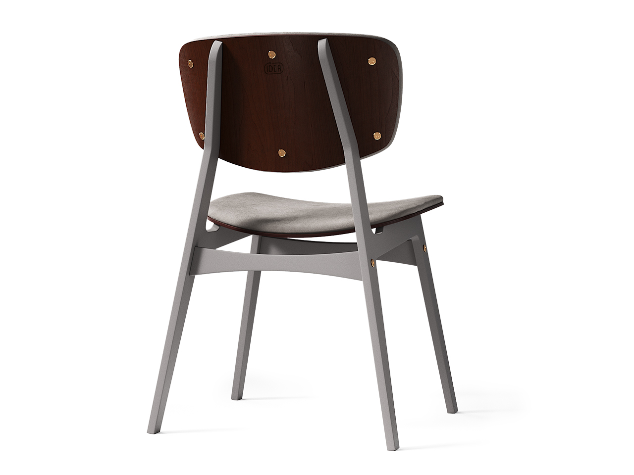 Мягкий стул SID Тёмная берёза / Платиновый / Ткань категория 2, арт. 037 THE IDEA  210639 Серый  - Вид №1