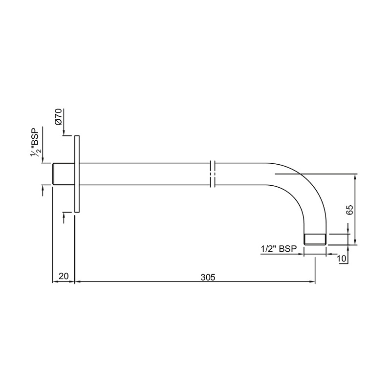 SHA-CHR-479L300 Держатель верхнего душа Jaquar Shower Santreyd - Вид №1