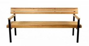 Euroform W Скамья из дерева с подлокотниками со спинкой Quattro 83, 85