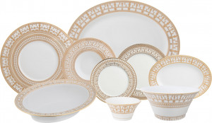 10615817 Haviland Сервиз столовый 6/34 "Тиара" (белый, золотой декор) Фарфор