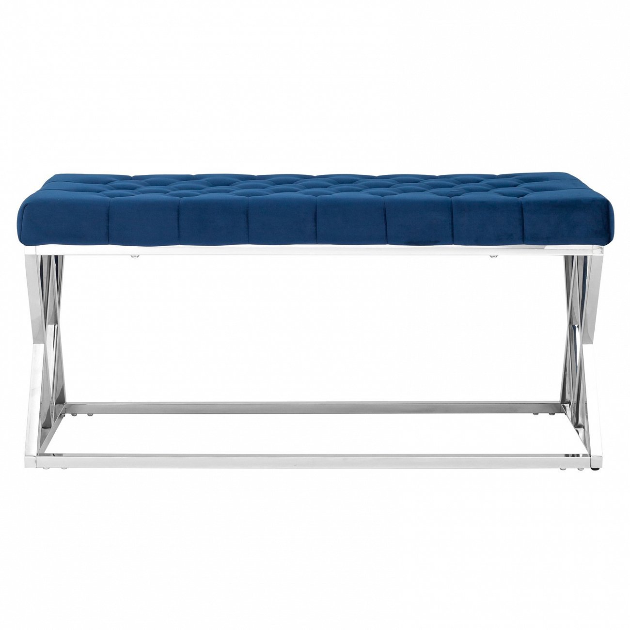 Банкетка-скамейка прямоугольная синяя с серебром "Инсигния" STOOL GROUP ДИЗАЙНЕРСКИЕ 00-3881877 Серебро;синий  - Вид №3
