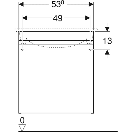 869563000 Шкафчик для встраиваемой раковины Geberit Renova Plan, с одним выдвижным и одним внутренним выдвижным ящиком Geberit  - Вид №27