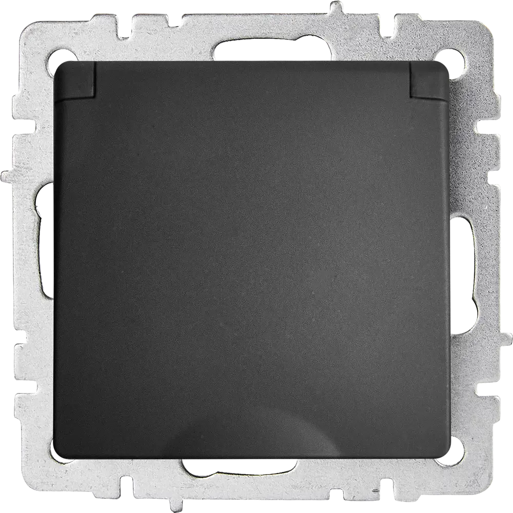 Розетка IEK Brite встраиваемая с защитными шторками, графит 87761576 STLM-1545123