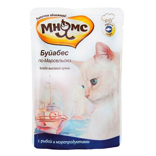 ПР0029233 Корм для кошек Буйабес по-Марсельски рыба с морепродуктами конс. 85г МНЯМС 