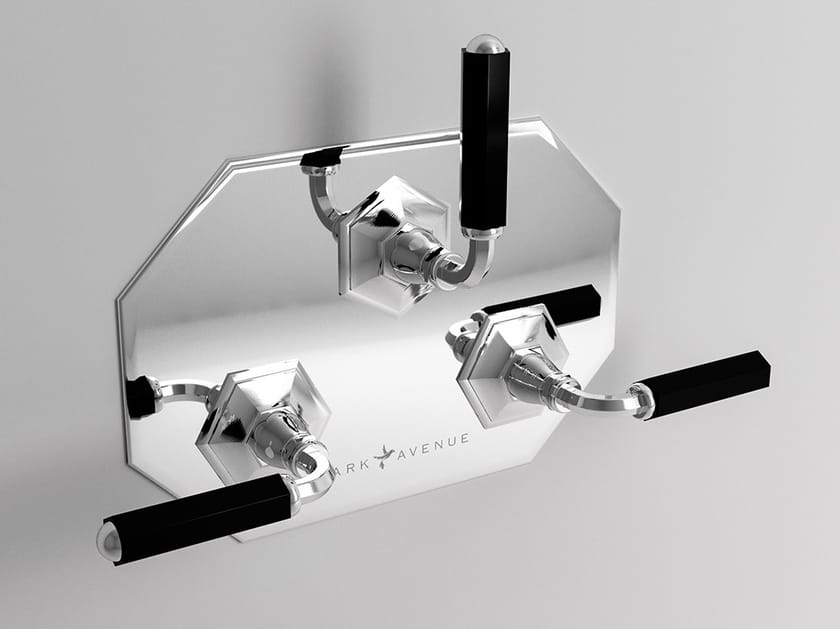 Встраиваемый смеситель для душа с 3 отверстиями и переключателем Park Avenue Dark Black ARCH-00114330