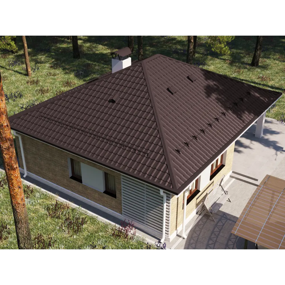 Металлочерепица 0.5 мм 1200x1180 мм RAL 8017 коричневый 89337251 STLM-2023214 Santreyd  - Вид №3