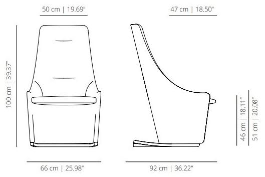 Viccarbe Мягкое кресло из ткани с высокой спинкой sun-id-1511164 - Вид №5