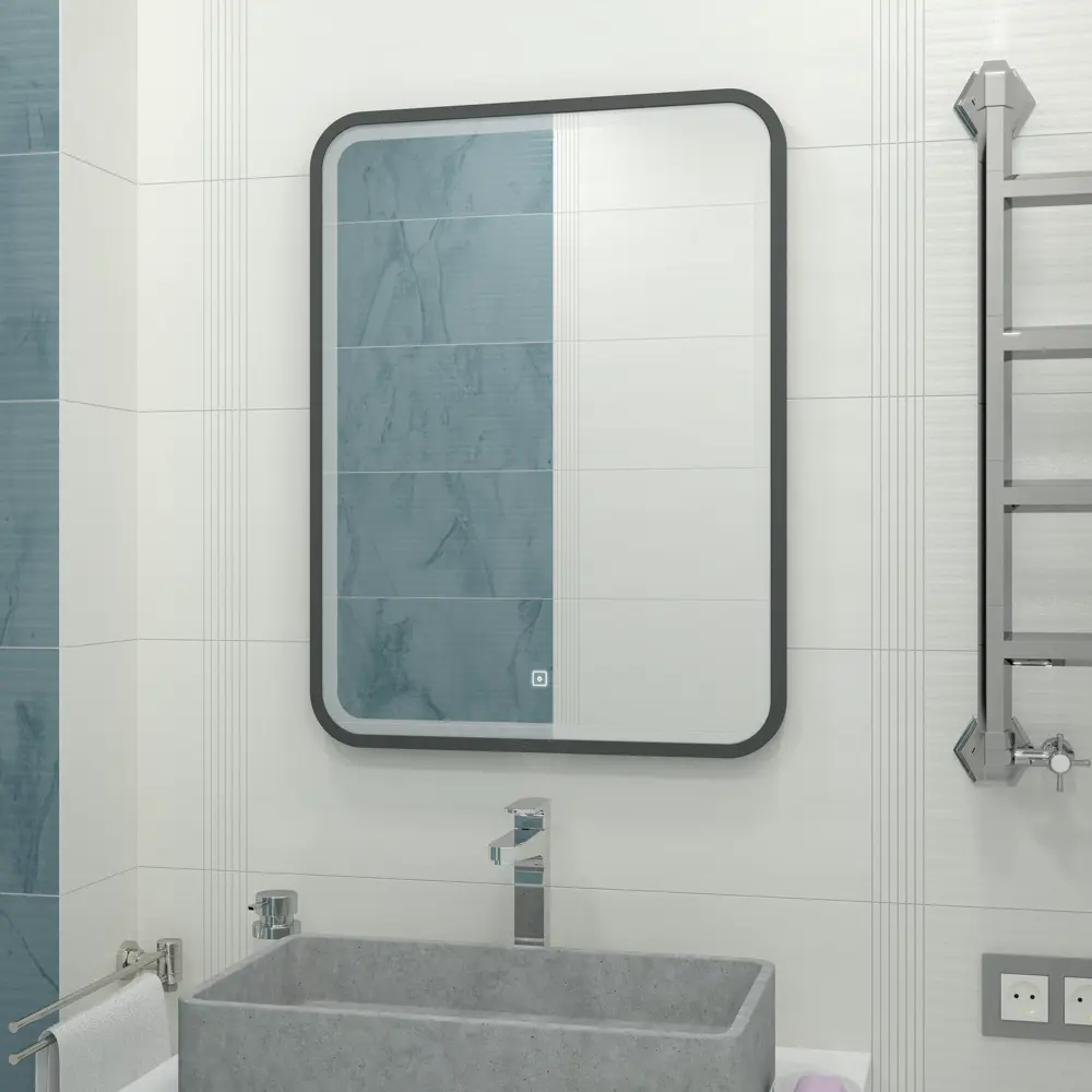 Зеркало Santreyd Simple Gray с LED-подсветкой 60x80 см 82504948 STLM-0028842 - Вид №9