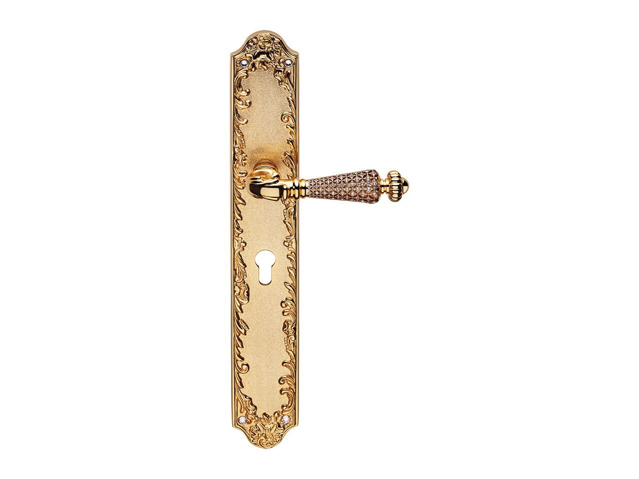 Латунная ручка с кристаллами Swarovski® на пластине LINEA CALI' Jewel ARCH-00017746