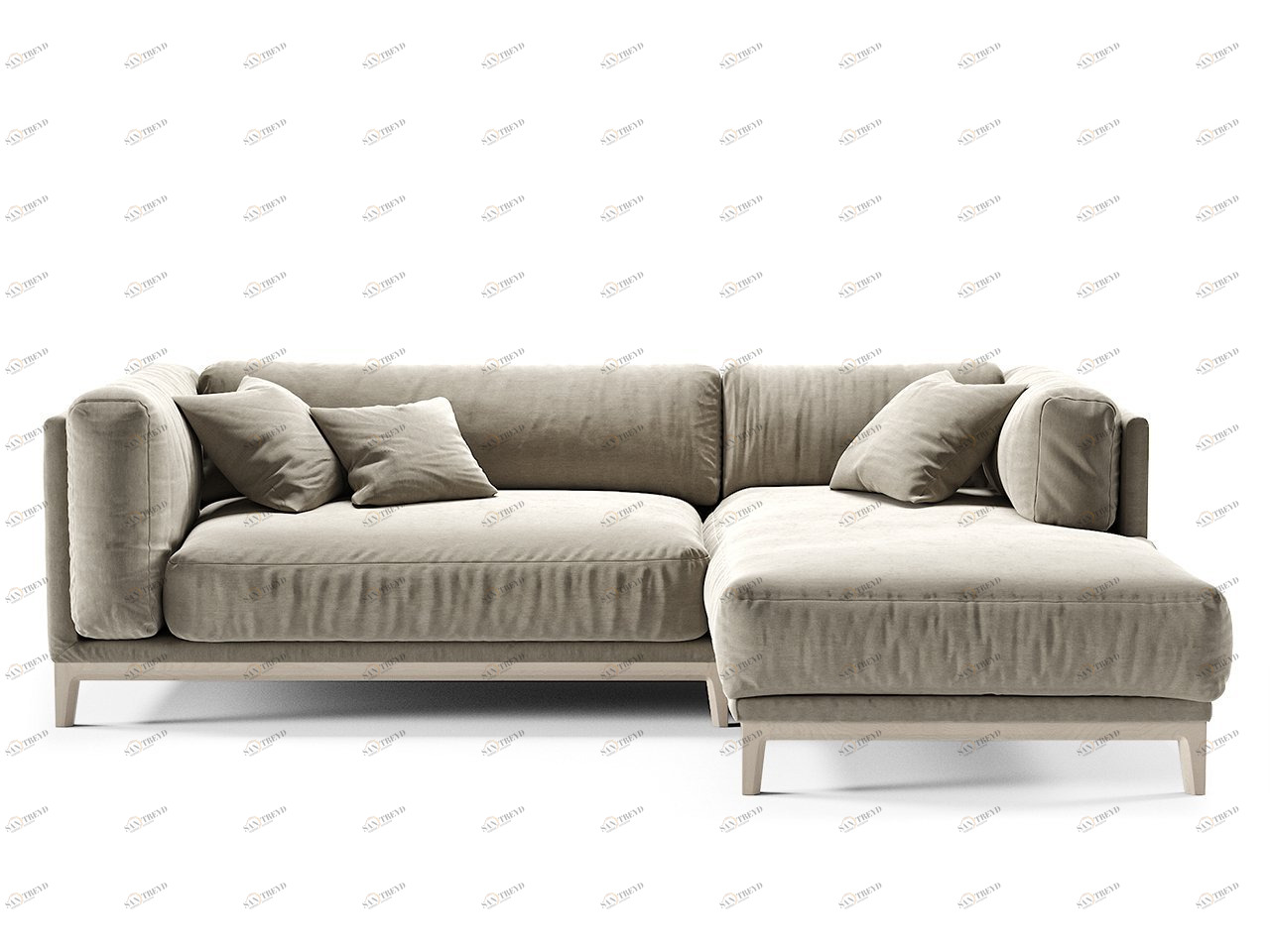 Диван Case угловой серый велюр THE IDEA ДИЗАЙНЕРСКИЕ 210544 Серый 