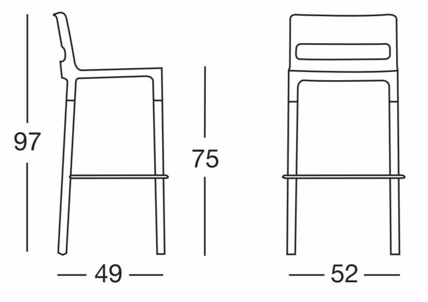 SCAB DESIGN Высокий барный стул Diva sun-id-1354017 - Вид №3
