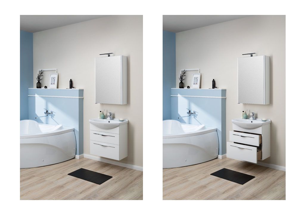 Мебель для ванной Aquanet Ирвин 65 белый 00210252 - Вид №7