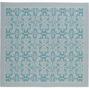 LEI_36_65_160 Скатерть бирюзовый 160/160 50% лен 50% хлопок жаккард LEITNER