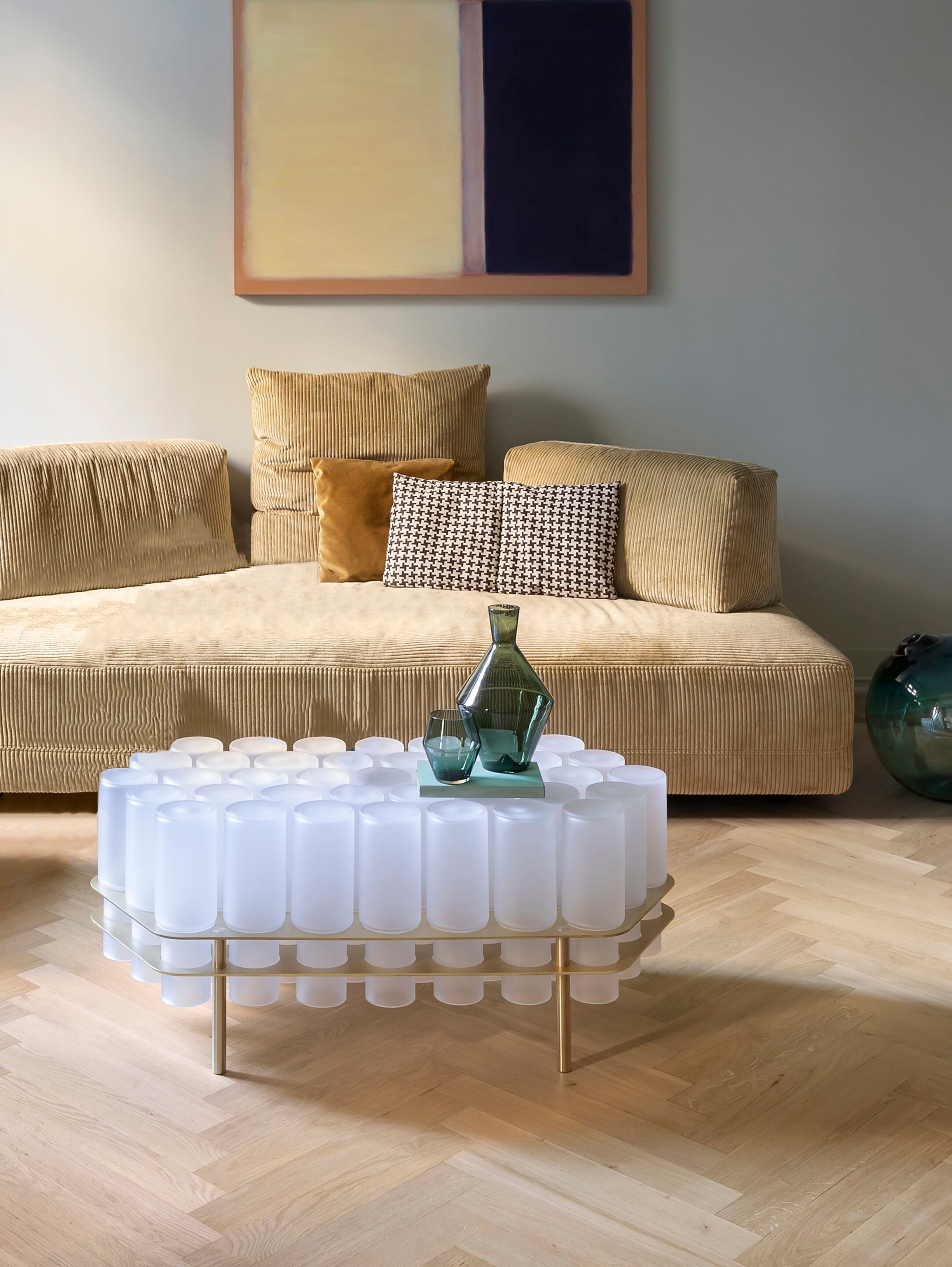 Журнальный столик из дутого стекла и латуни SkLO FIELD 39 ARCH-00103634 - Вид №1