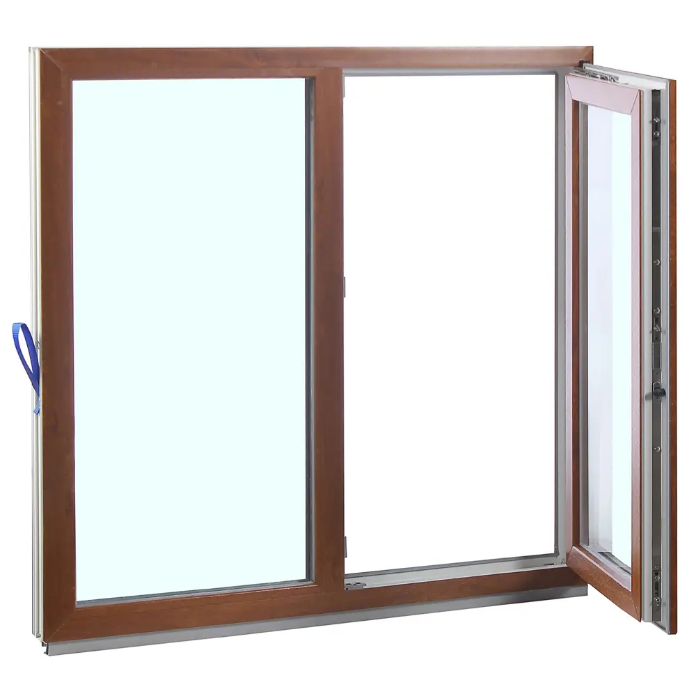 Окно ПВХ двухстворчатое, 120x120 см, глухое/поворотно-откидное правое DECEUNINCK STLM-2125430 - Вид №1