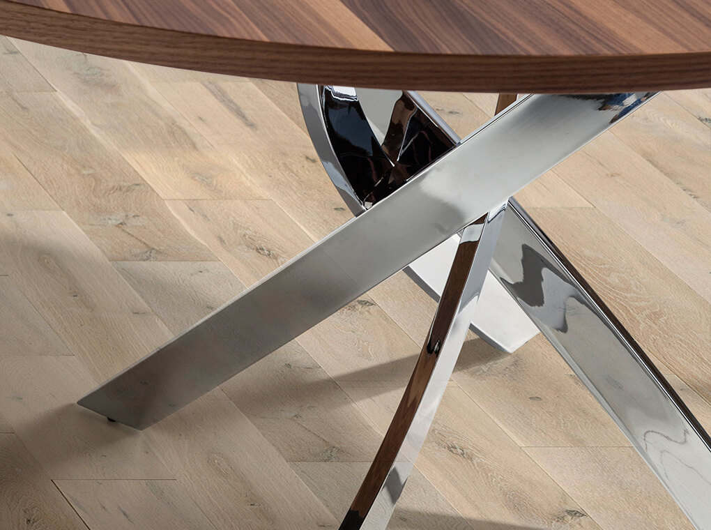 077765 Стол обеденный круглый орех Ø130 Angel Cerda F2133  - Вид №1