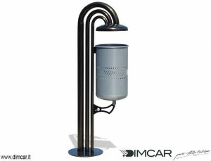 DIMCAR Урна для мусора металлическая с крышкой для улицы  427