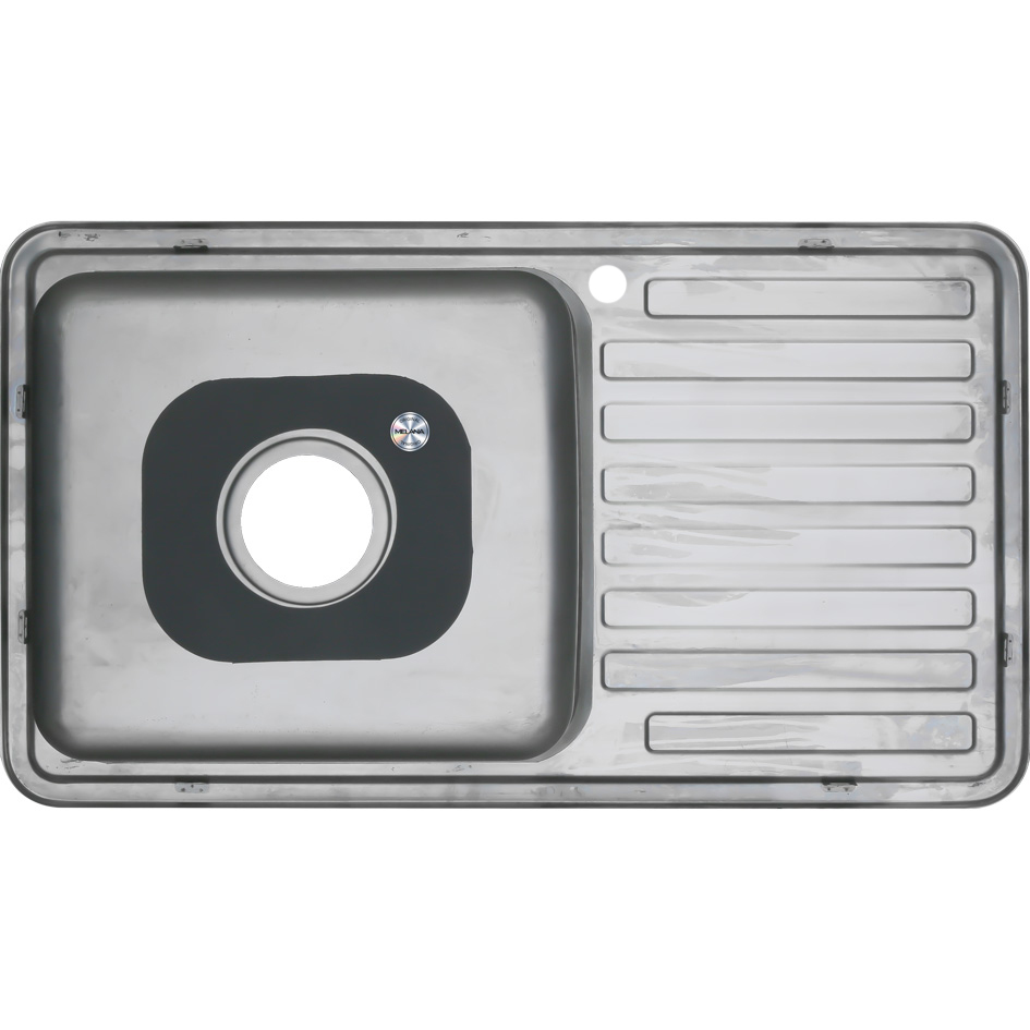 Мойка 7643 L MELANA 1,0/200 врезная прямоугольная с сифоном (134ПСа *5)  - Вид №4