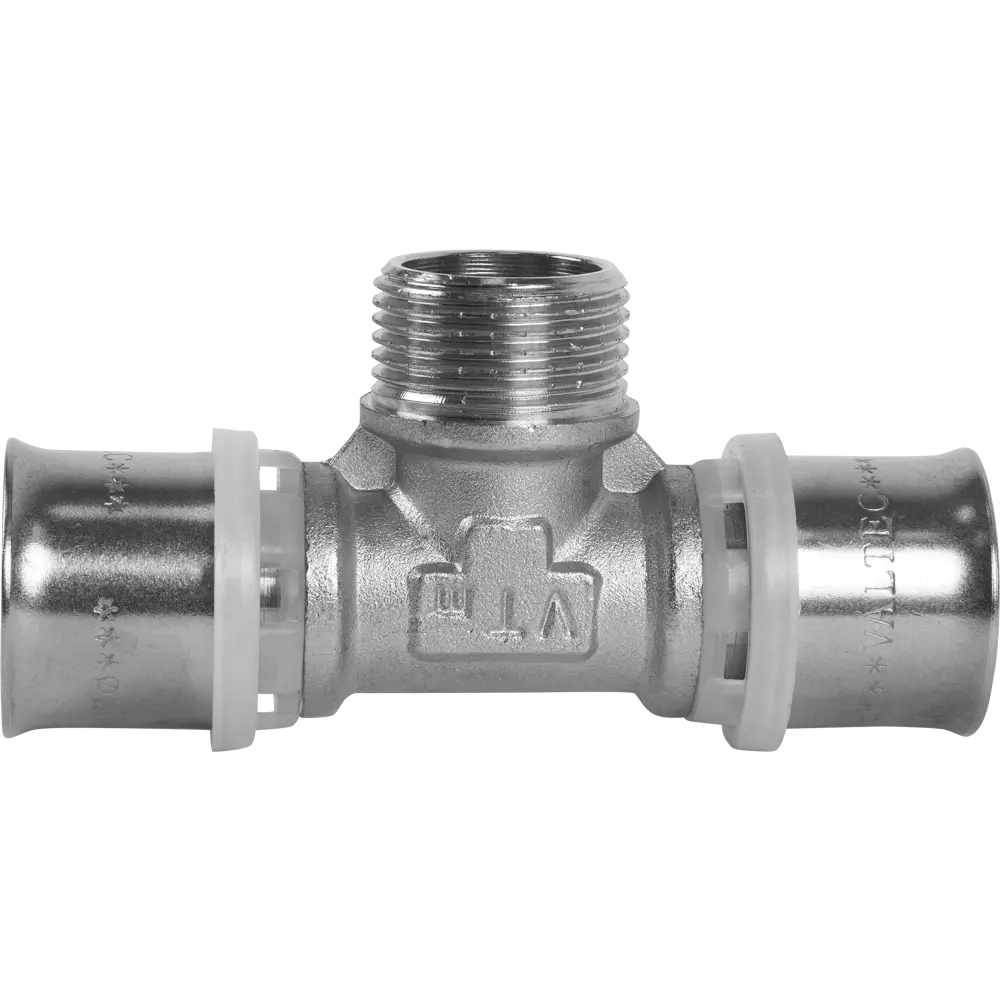 Тройник комбинированный Valtec 26x3/4"x26 мм НР никелированная латунь VTM.233.N.260526 15647309 STLM-2014953  - Вид №2