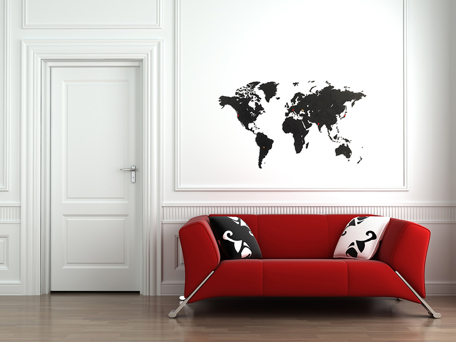 Пазл черный 100х60 см «Карта мира» New MIMI  00-3947682 Черный  - Вид №3