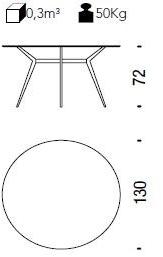 Moroso Круглый стол из стали и хрусталя Pylon sun-id-1375312 - Вид №1