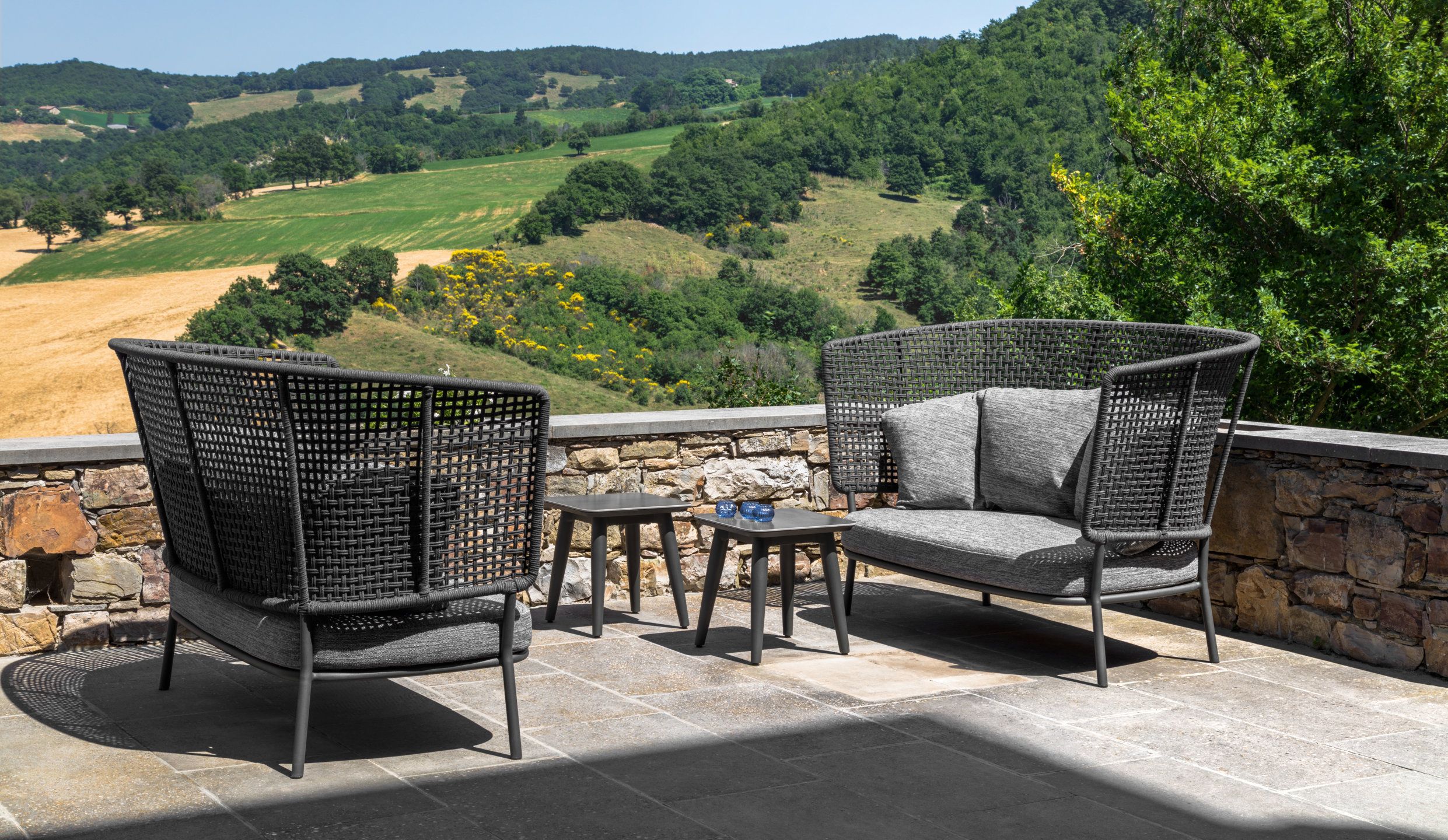 Ткань сад диван с высокой спинкой Talenti Moon Alu ARCH-00124139 - Вид №1