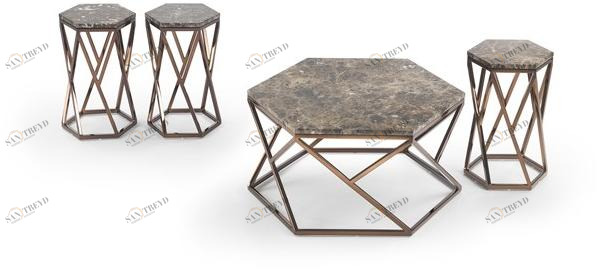 Marelli Шестиугольный мраморный журнальный столик для гостиной Tatlin sun-id-1371002