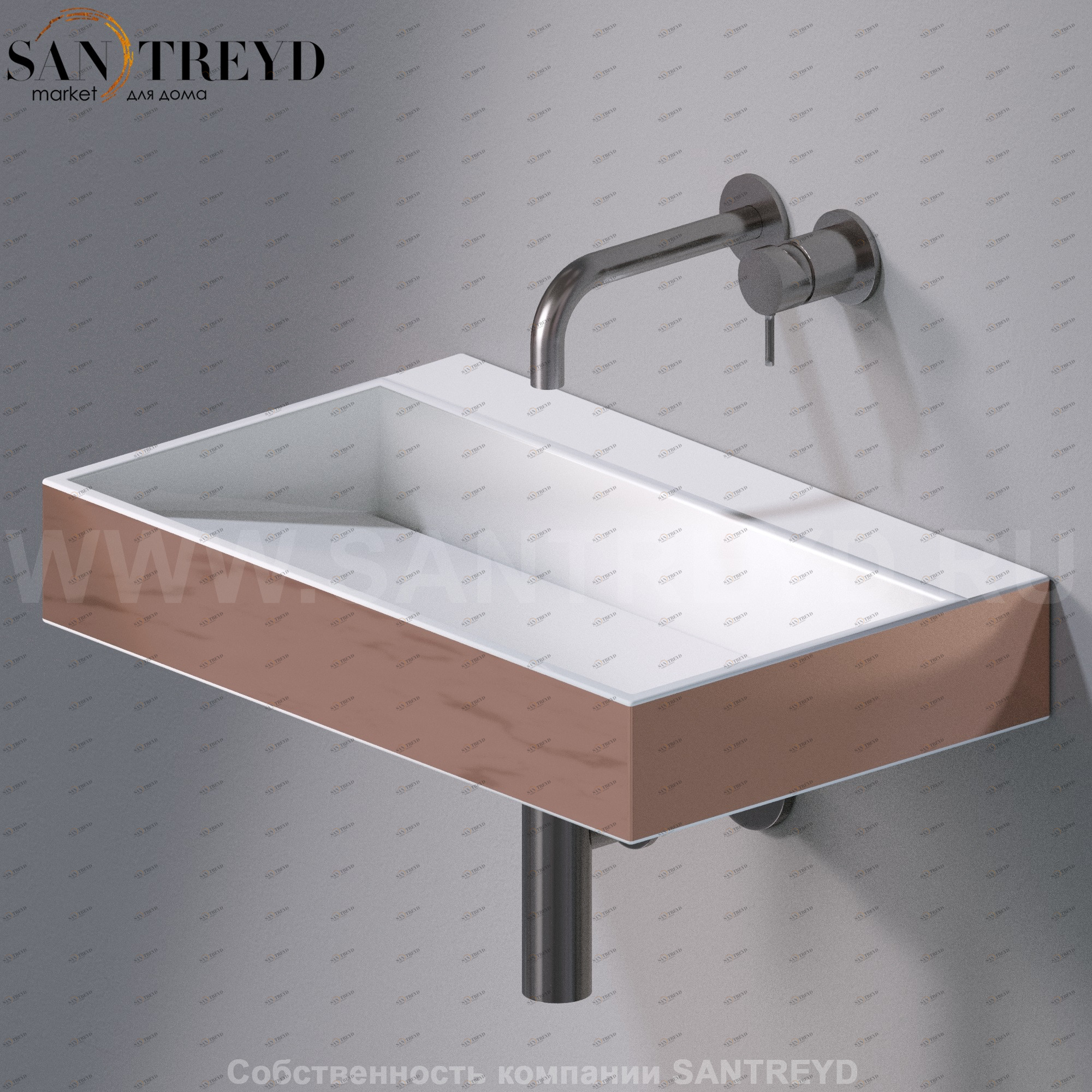 L010T1RPV4.257 Подвесная раковина настенная прямоугольная A. e T. Italia P35 AeT ITALIA