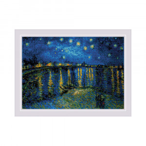 1884 Набор для вышивания Звездная ночь по мотивам картины В. Ван Гога 26 х 38 см RIOLIS Сотвори Сама