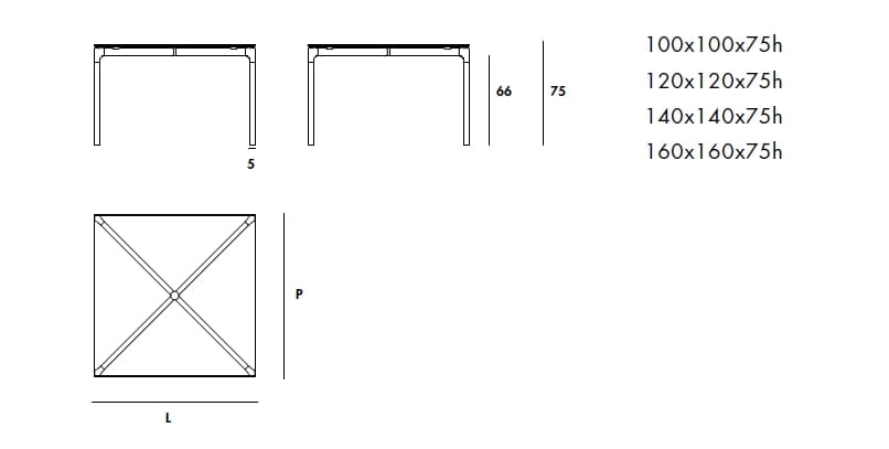 Керамический квадратный стол Sovet Italia Bone ARCH-00107812 - Вид №3
